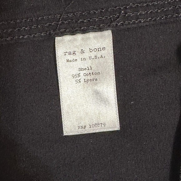 Rag & Bone handmade in New York Ankle Skinny Black Jean Pants Women’s Size 26 - Picture 11 of 15